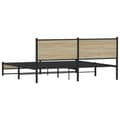 Miniatyrbilde 8 av 11: vidaXL Sengeramme i metall uten madrass sonoma eik 183x213 cm