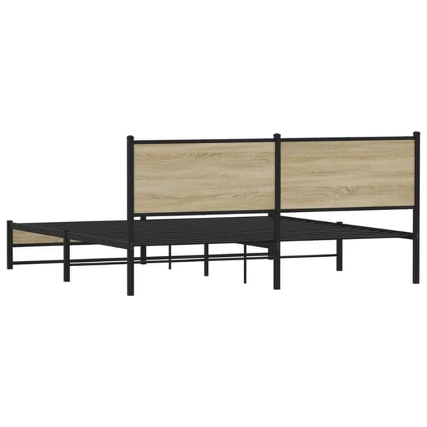 vidaXL Sengeramme i metall uten madrass sonoma eik 183x213 cm