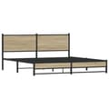 Miniatyrbilde 1 av 11: vidaXL Sengeramme i metall uten madrass sonoma eik 183x213 cm