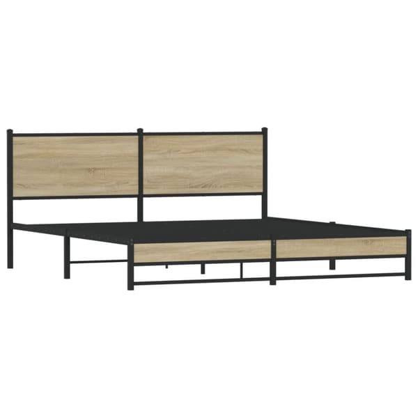 vidaXL Sengeramme i metall uten madrass sonoma eik 183x213 cm