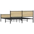Miniatyrbilde 8 av 11: vidaXL Sengeramme i metall uten madrass sonoma eik 183x213 cm