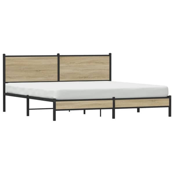 vidaXL Sengeramme i metall uten madrass sonoma eik 183x213 cm