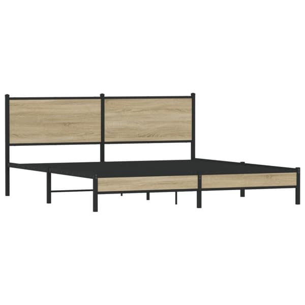 vidaXL Sengeramme i metall uten madrass sonoma eik 183x213 cm
