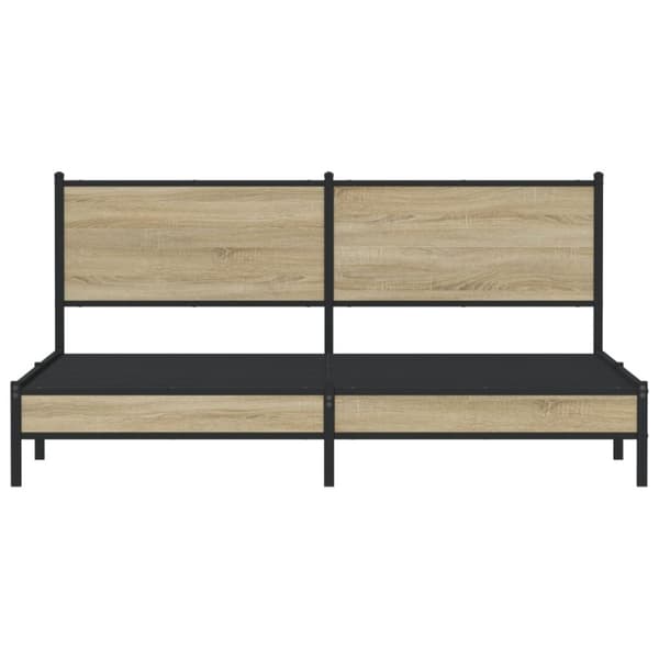 vidaXL Sengeramme i metall uten madrass sonoma eik 183x213 cm