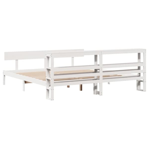 vidaXL Sengeramme uten madrass hvit 180x200 cm heltre furu