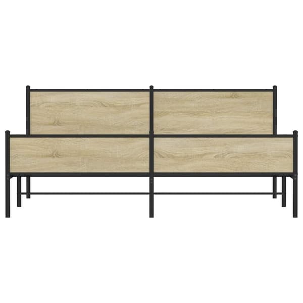 vidaXL Sengeramme i metall uten madrass sonoma eik 193x203 cm
