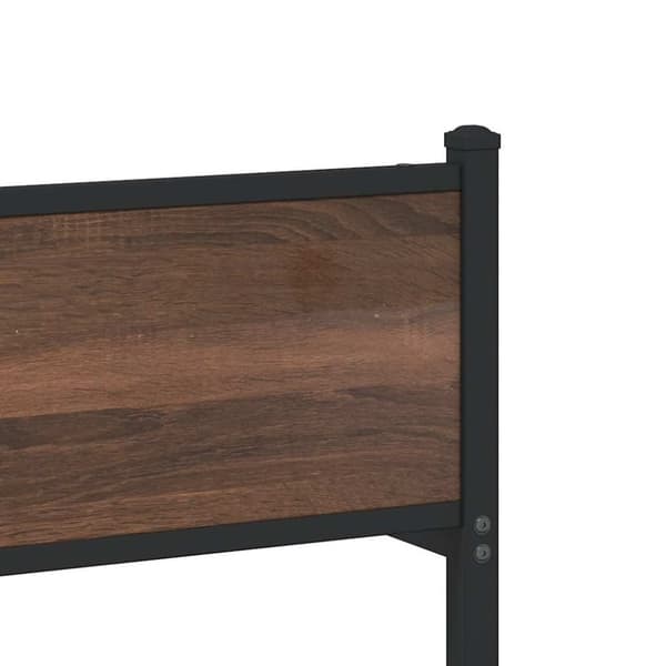 vidaXL Sengeramme i metall uten madrass brun eik 180x200 cm