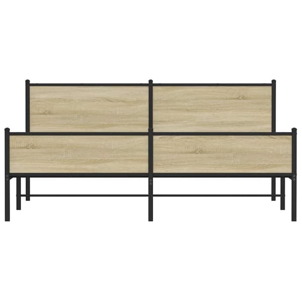 vidaXL Sengeramme i metall uten madrass sonoma eik 180x200 cm