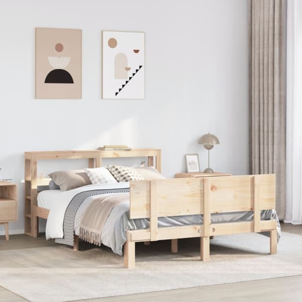 vidaXL Sengeramme med hodegavl 160x200 cm heltre furu