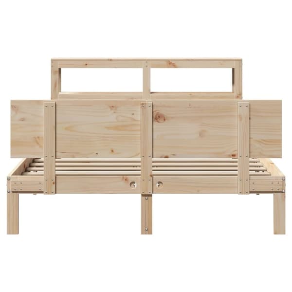 vidaXL Sengeramme med hodegavl 160x200 cm heltre furu