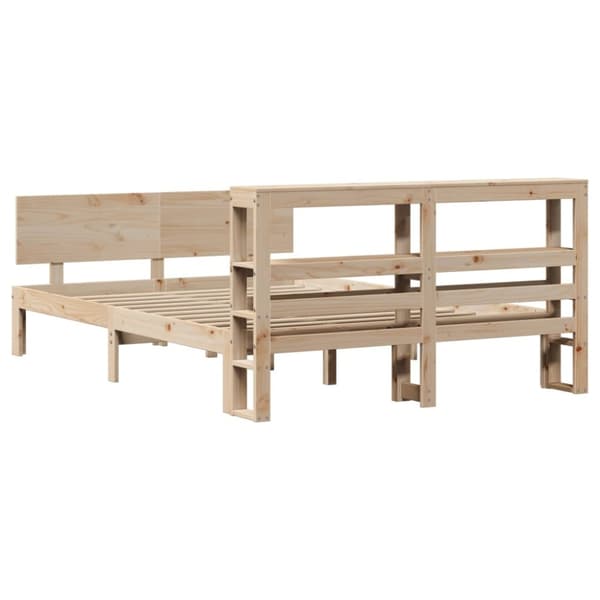 vidaXL Sengeramme med hodegavl 160x200 cm heltre furu