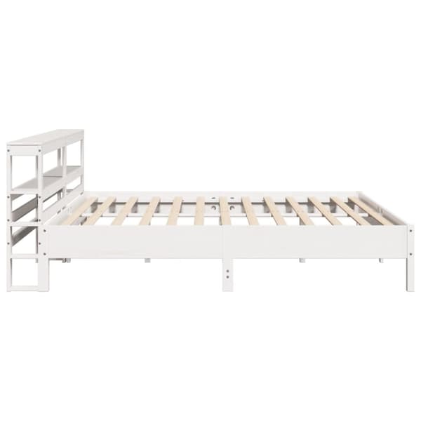 vidaXL Sengeramme med madrass hvit 200x200 cm heltre furu