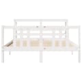 Miniatyrbilde 5 av 11: vidaXL Sengeramme med hodegavl hvit 140x200 cm heltre furu