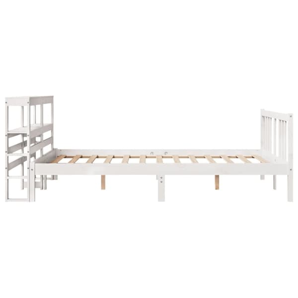 vidaXL Sengeramme med hodegavl hvit 140x200 cm heltre furu