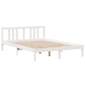 Miniatyrbilde 8 av 11: vidaXL Sengeramme med hodegavl hvit 140x200 cm heltre furu