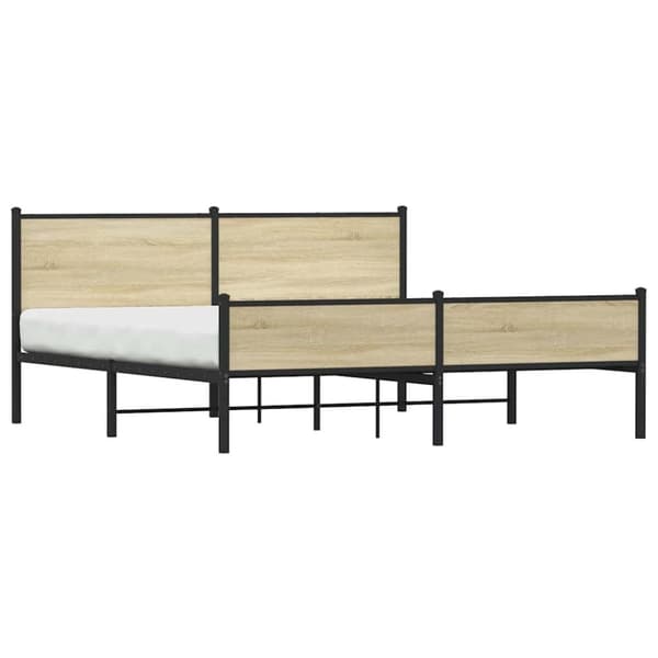 vidaXL Metallinen sängynrunko ilman patjaa savutammi 183x213 cm