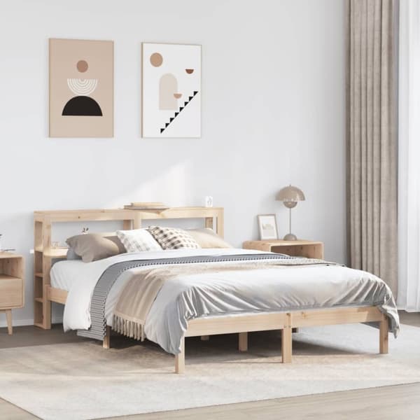 vidaXL sengeramme uden madras 120x190 cm massivt fyrretræ