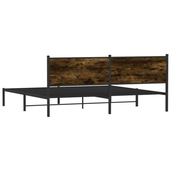 vidaXL sengeramme uden madras 200x200 cm metal røget egetræsfarve