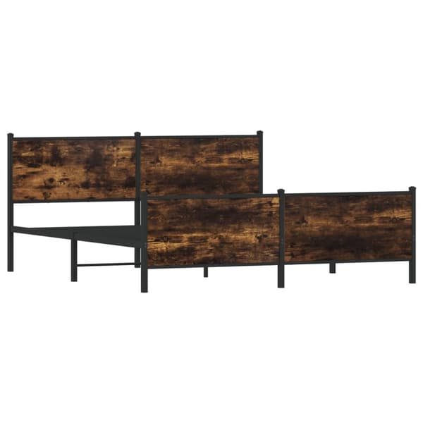 vidaXL sengeramme uden madras 183x213 cm metal røget egetræsfarve