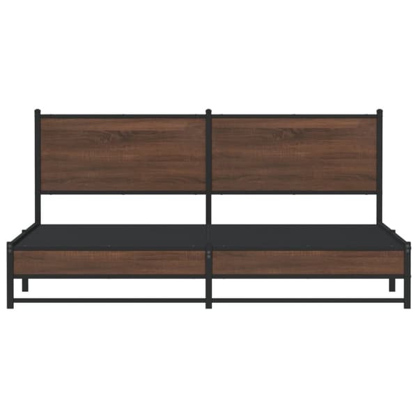 vidaXL sengeramme uden madras 183x213 cm metal brun egetræsfarve