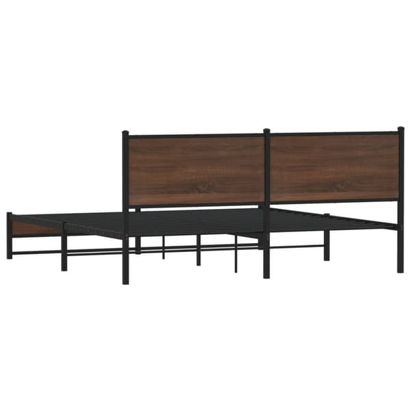 vidaXL sengeramme uden madras 183x213 cm metal brun egetræsfarve