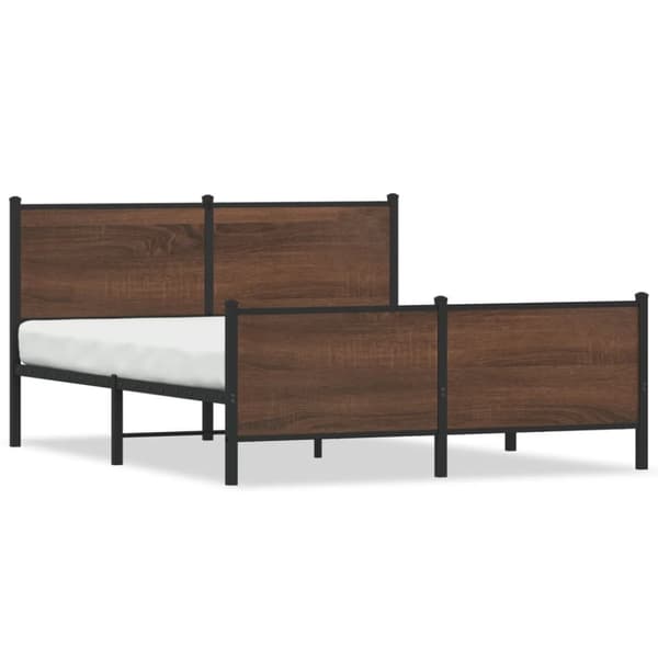 vidaXL sengeramme uden madras 150x200 cm metal brun egetræsfarve