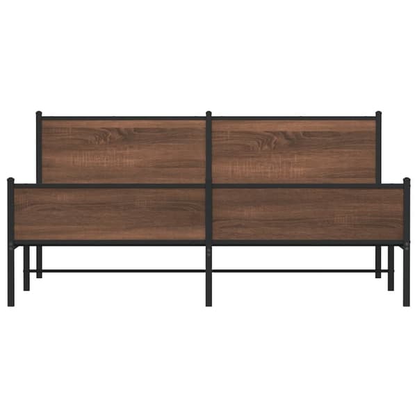 vidaXL Metallinen sängynrunko ruskea tammi 180x200 cm