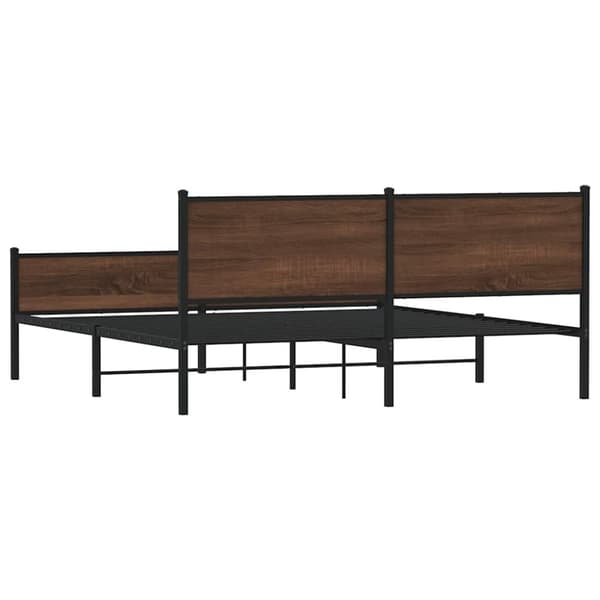 vidaXL Metallinen sängynrunko ruskea tammi 180x200 cm