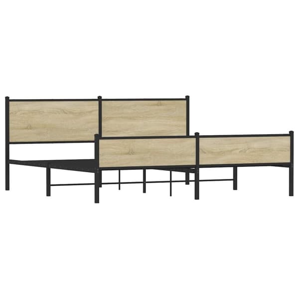 vidaXL Metallinen sängynrunko ilman patjaa savutammi 193x203 cm