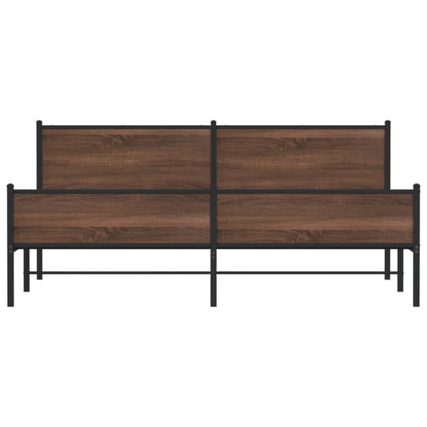 vidaXL sengeramme uden madras 193x203 cm metal brun egetræsfarve
