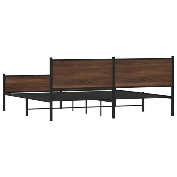 vidaXL sengeramme uden madras 193x203 cm metal brun egetræsfarve