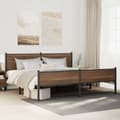 Miniatyrbillede 2 af 11: vidaXL sengeramme uden madras 193x203 cm metal brun egetræsfarve