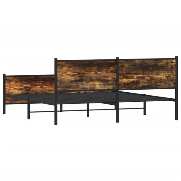 vidaXL sengeramme uden madras 200x200 cm metal røget egetræsfarve