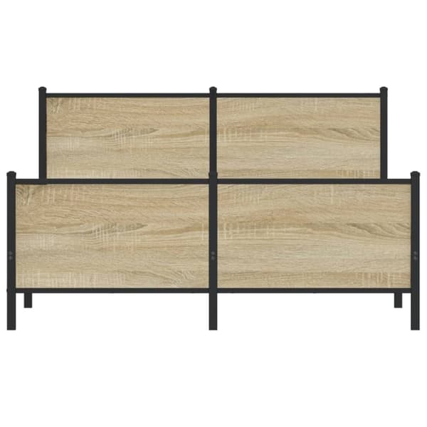 vidaXL Metallinen sängynrunko ilman patjaa Sonoma-tammi 140x190 cm