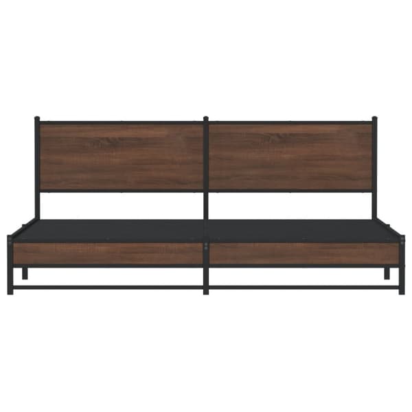 vidaXL sengeramme uden madras 193x203 cm metal brun egetræsfarve
