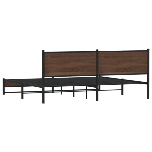vidaXL sengeramme uden madras 193x203 cm metal brun egetræsfarve