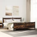 Miniatyrbillede 2 af 11: vidaXL sengeramme uden madras 193x203 cm metal røget egetræsfarve