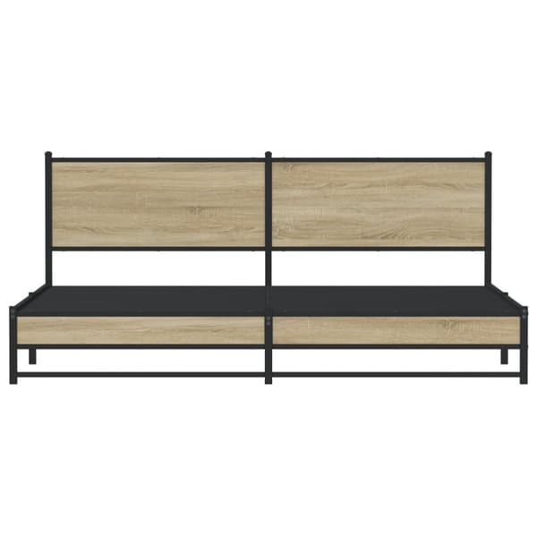 vidaXL Sengeramme i metall uten madrass sonoma eik 200x200 cm