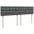 Miniatyrbilde 9 av 11: vidaXL Seng med madrass boksfjær mørkegrå 180x200 cm stoff