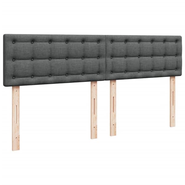 vidaXL Seng med madrass boksfjær mørkegrå 180x200 cm stoff
