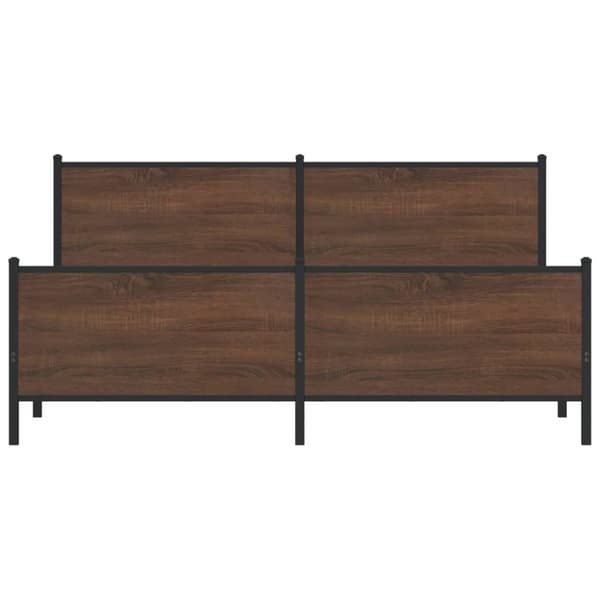 vidaXL Sengeramme i metall uten madrass brun eik 180x200 cm