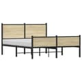 Miniatyrbilde 4 av 11: vidaXL Sengeramme i metall uten madrass sonoma eik 150x200 cm