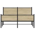 Miniatyrbilde 6 av 11: vidaXL Sengeramme i metall uten madrass sonoma eik 150x200 cm