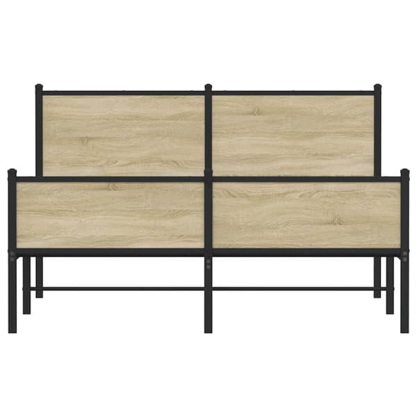 vidaXL Sengeramme i metall uten madrass sonoma eik 150x200 cm