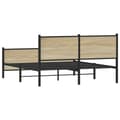 Miniatyrbilde 8 av 11: vidaXL Sengeramme i metall uten madrass sonoma eik 140x200 cm