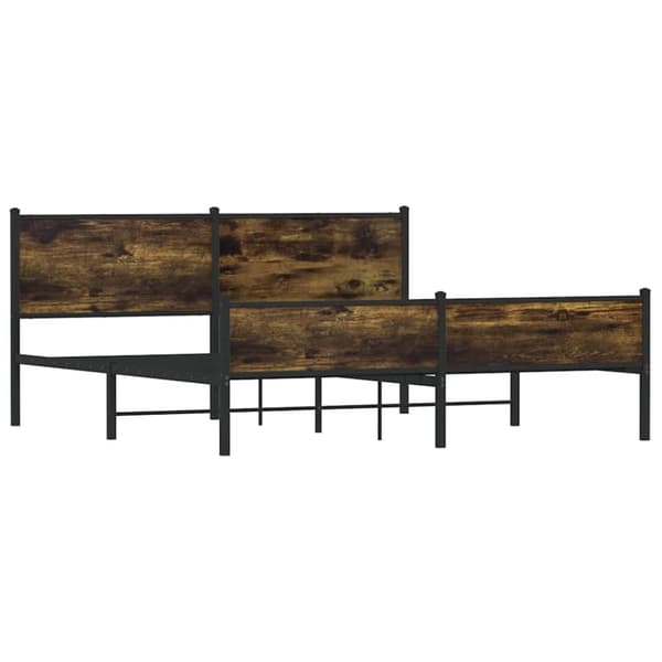 vidaXL Metallinen sängynrunko savutammi 180x200 cm
