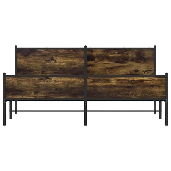 vidaXL Metallinen sängynrunko savutammi 180x200 cm