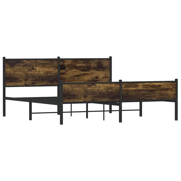 vidaXL sengeramme uden madras 160x200 cm metal røget egetræsfarve