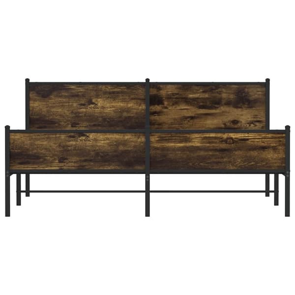 vidaXL sengeramme uden madras 160x200 cm metal røget egetræsfarve