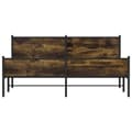 Miniatyrbillede 6 af 11: vidaXL sengeramme uden madras 160x200 cm metal røget egetræsfarve